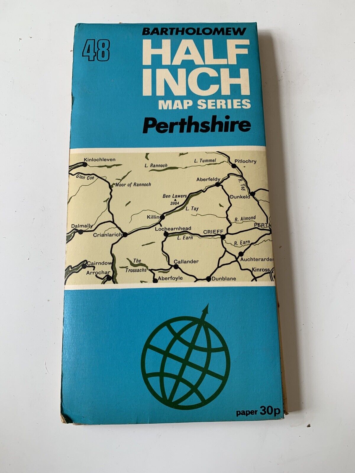 Perthshire Perth Crief Loch Tay  - Bartholomew No 48 Map 1970