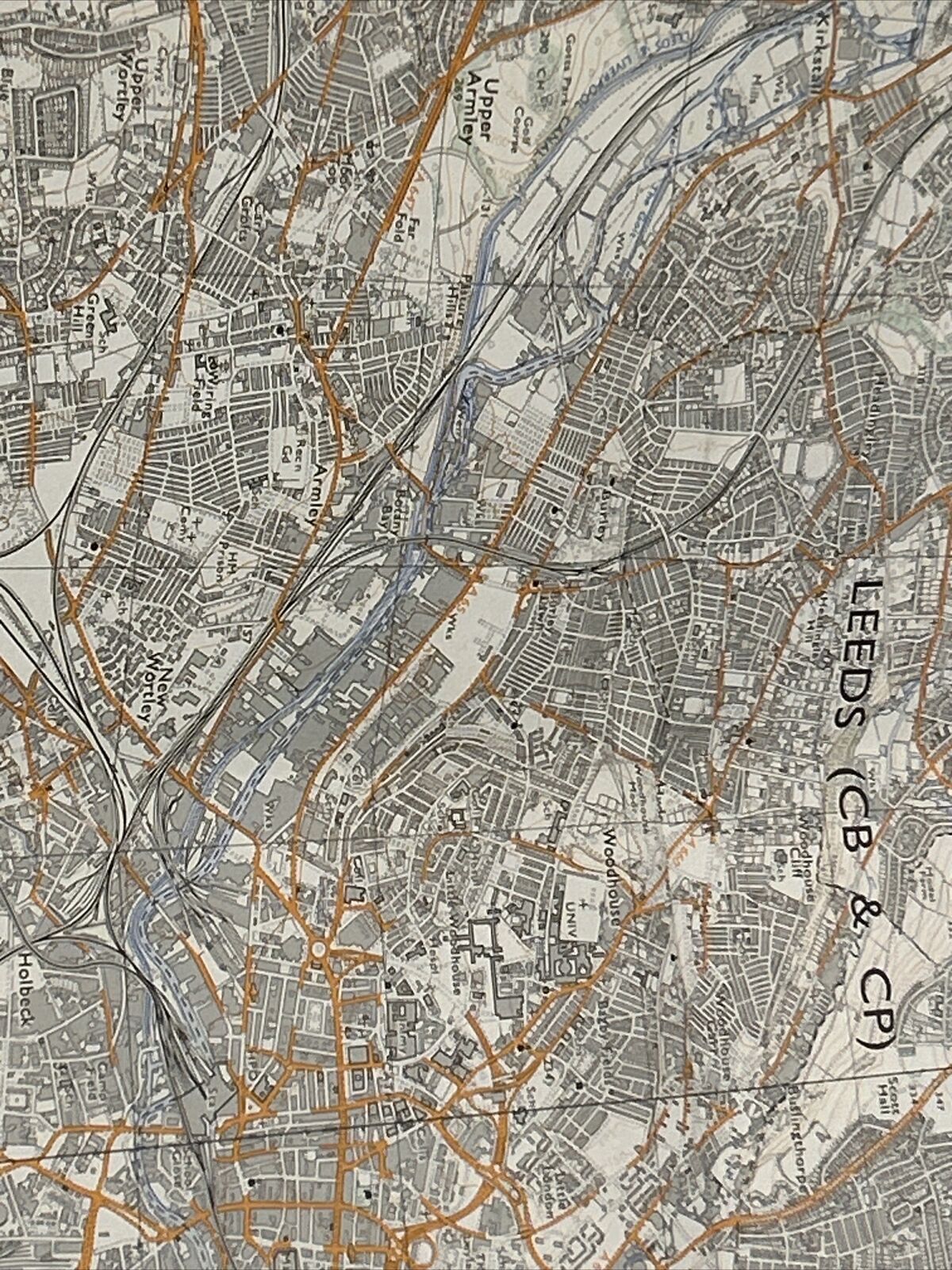 LEEDS Ordnance Survey Second Series Pathfinder Sheet SE23/33 1974 Armley Barwick