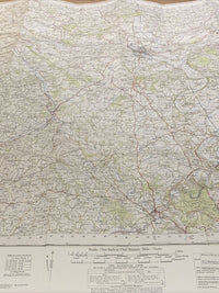 HEREFORD Cloth Ordnance Survey 7th Series 1-inch 1952 Sheet 142 Monmouth