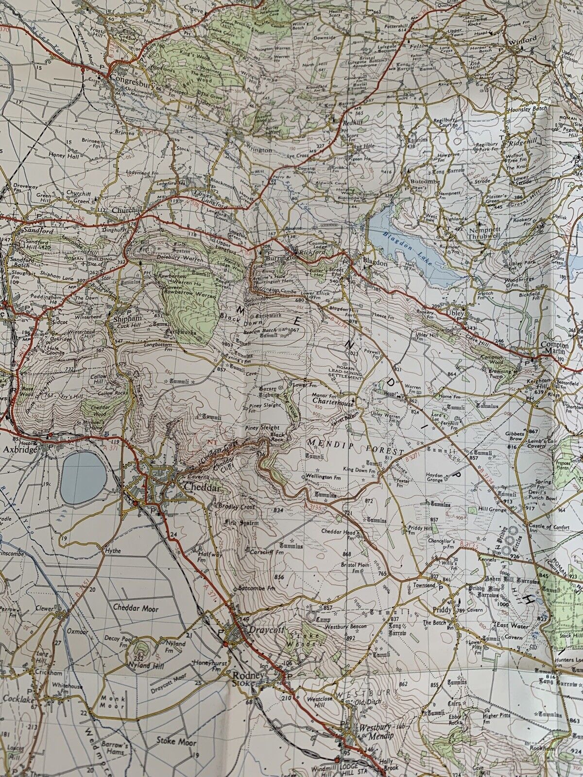 Weston Super Mere - Ordnance Survey Paper Map 1961 Sheet 165 7th Series