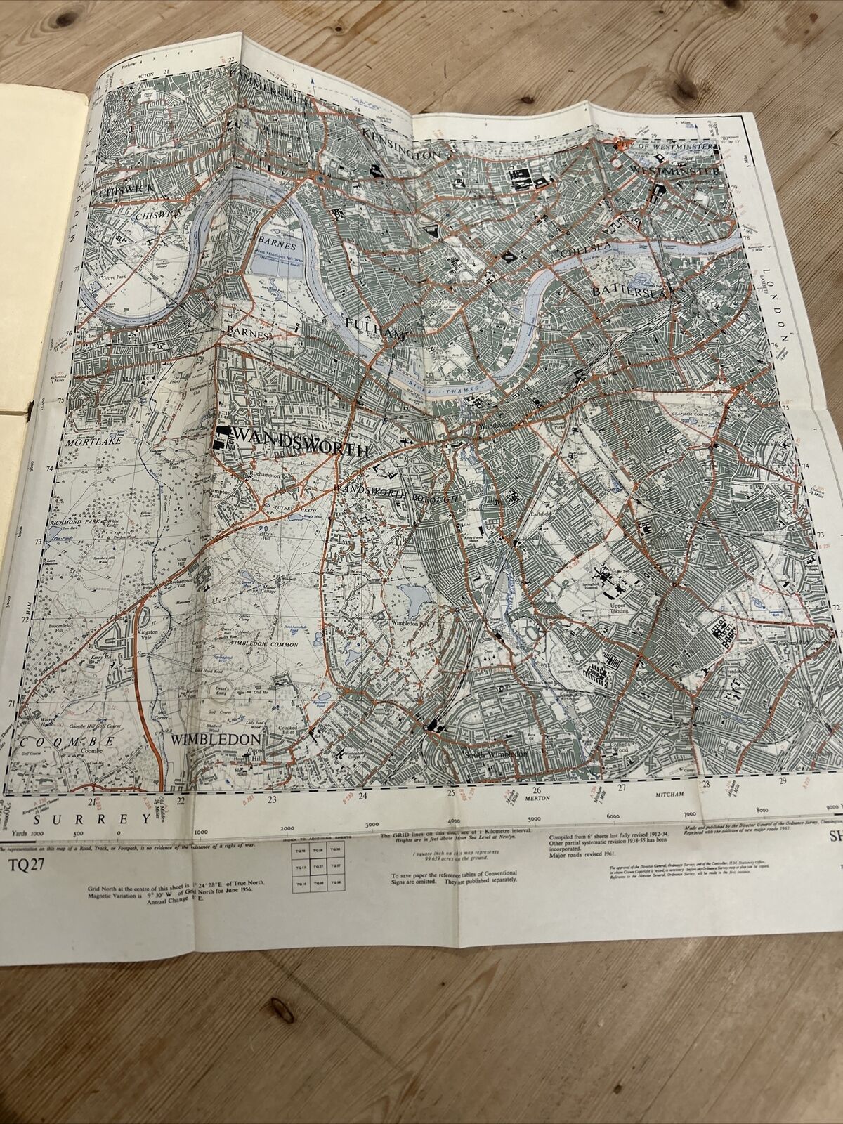 WANDSWORTH London Ordnance Survey Sheet TQ27 1:25000 1956 Chelsea Kensington