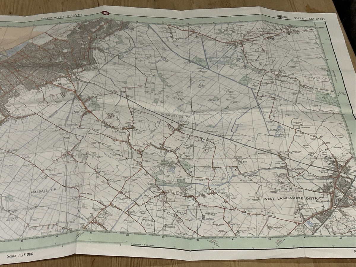 SOUTHPORT Pathfinder SD21/31 Ordnance Survey 1:25,000 1977 Bursclough
