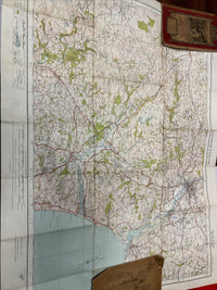 DARTMOUTH & EXETER Ordnance Survey Cloth One Inch Map 1919 Sheet 138 Contoured