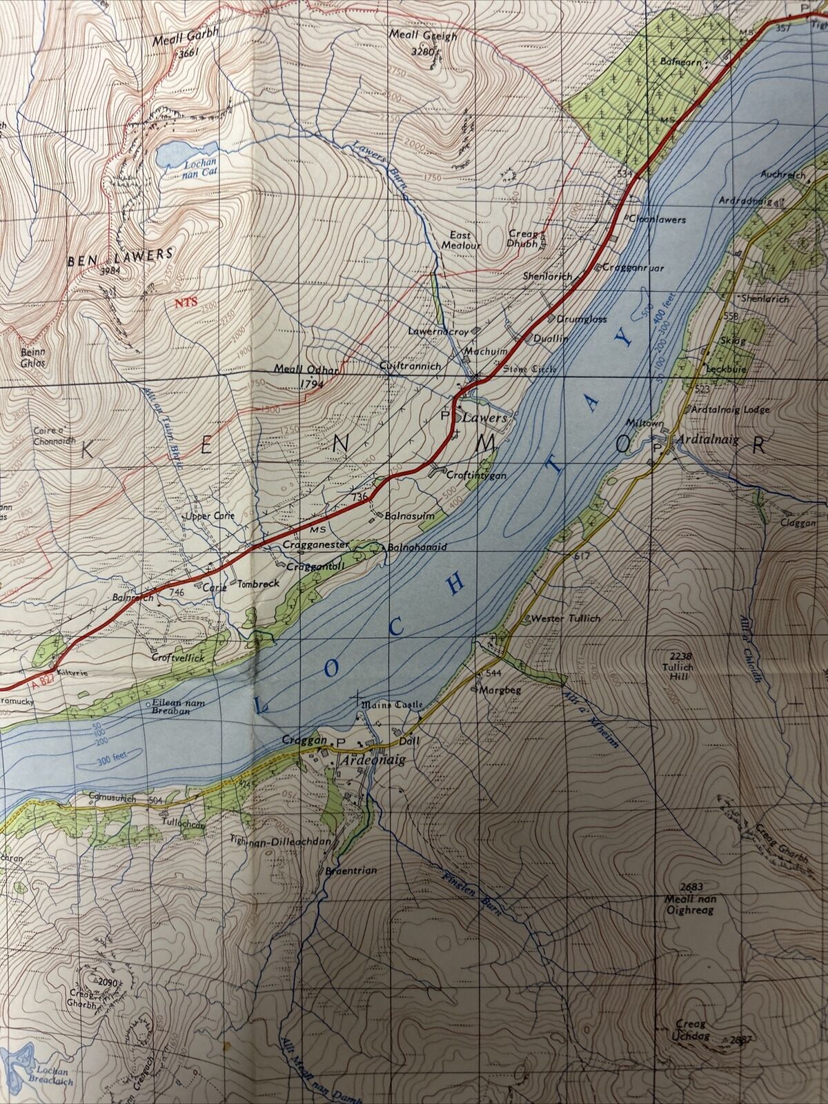 LOCH TAY Perthshire Ordnance Survey Seventh Series Paper One Inch 1956 Sheet 48