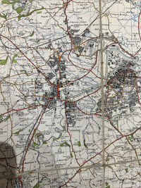 DURHAM Ordnance Survey Cloth One Inch Map 1947 Sixth Edition Sheet 85 Dissected