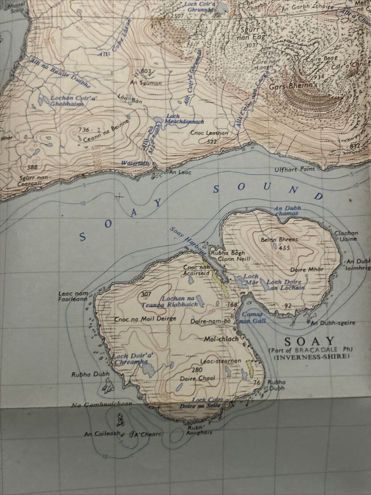 RHUM & Part Of SKYE No 33 1957 Paper Seventh Series Ordnance Survey One Inch Map