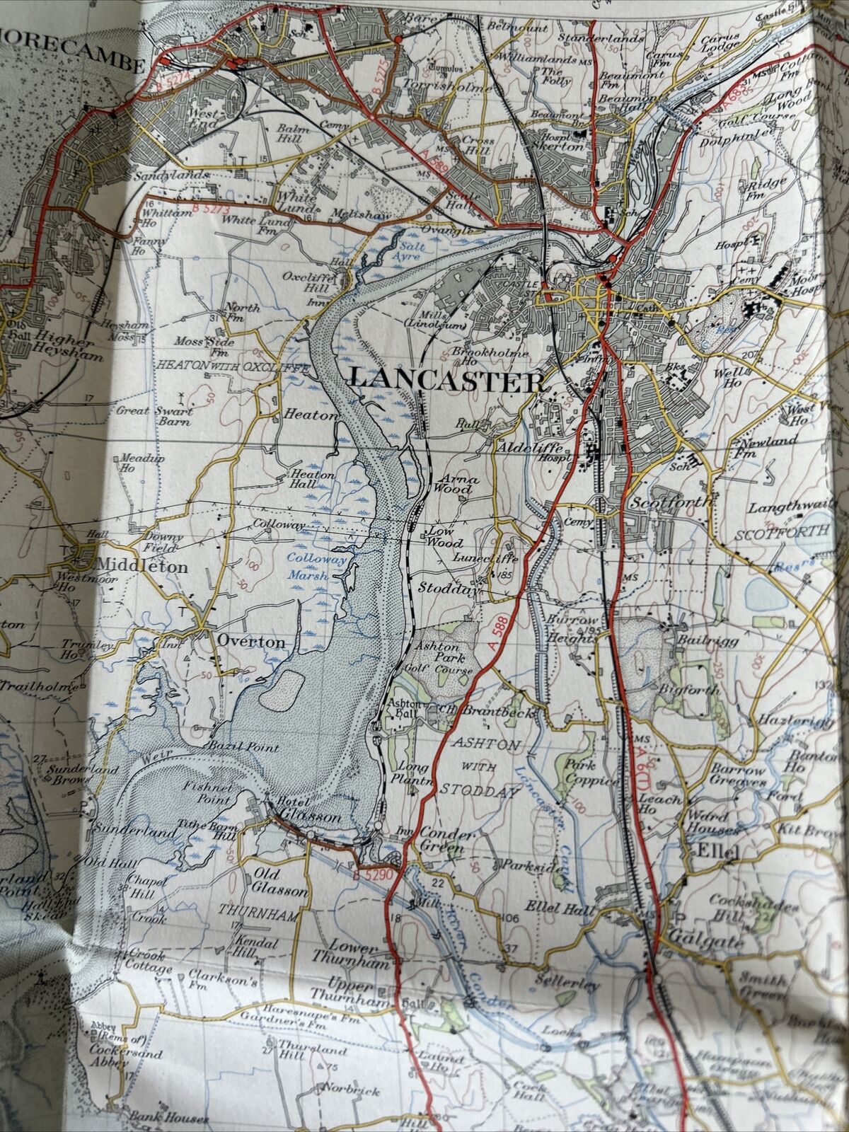 PRESTON Ordnance Survey Seventh Series Paper One inch 1954 Sheet 94 Lancaster