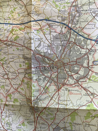 Birmingham Northampton Coventry -Bartholomew National Series Map No 19 - 1975