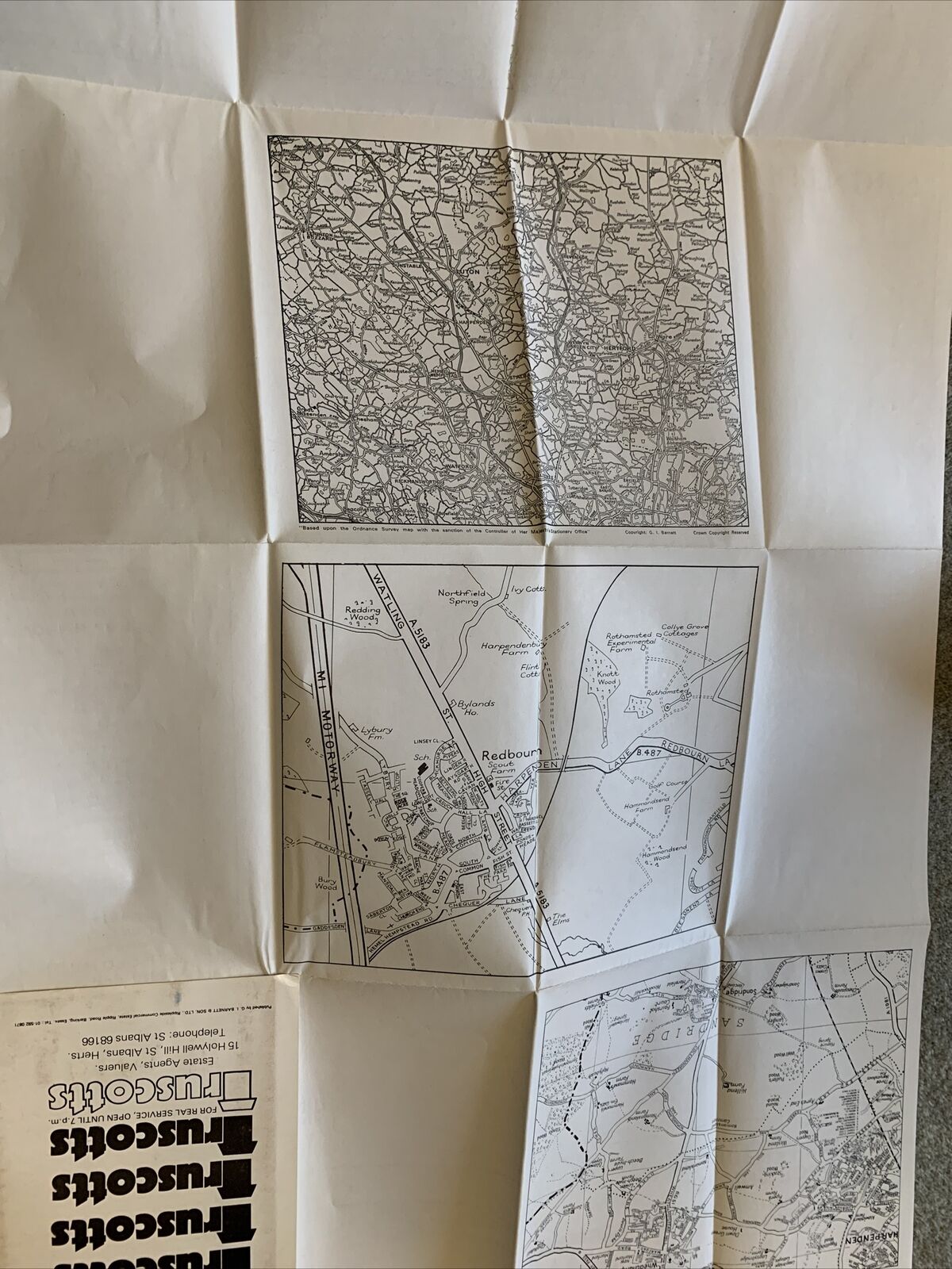 HARPENDEN Redbourne Hertfordshire - Barnett 1970s? Plan Map - Advertising