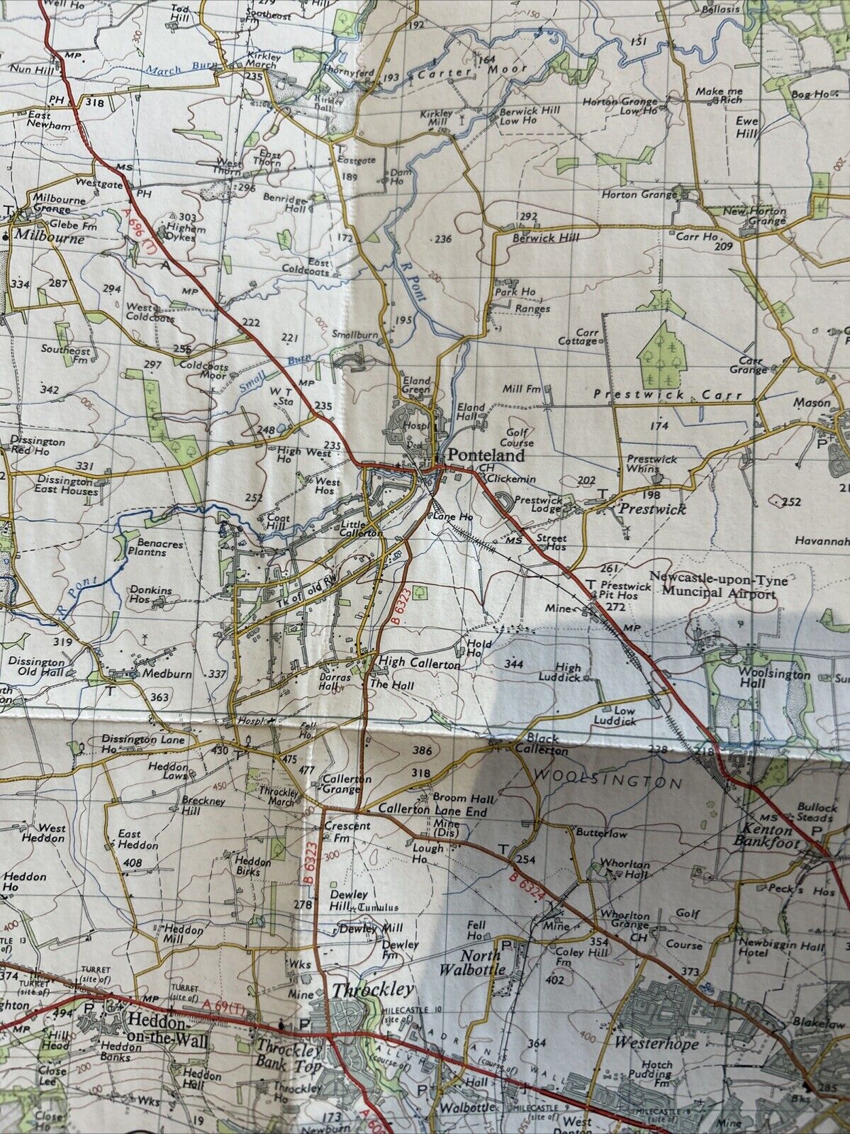 NEWCASTLE UPON TYNE Ordnance Survey Seventh Series CLOTH One inch 1961 Sheet 78