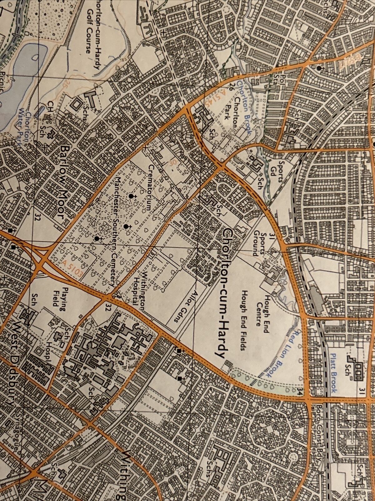 MANCHESTER & ASHTON UNDER LYNE Pathfinder Ordnance Survey SJ89/99 1:25000 1982