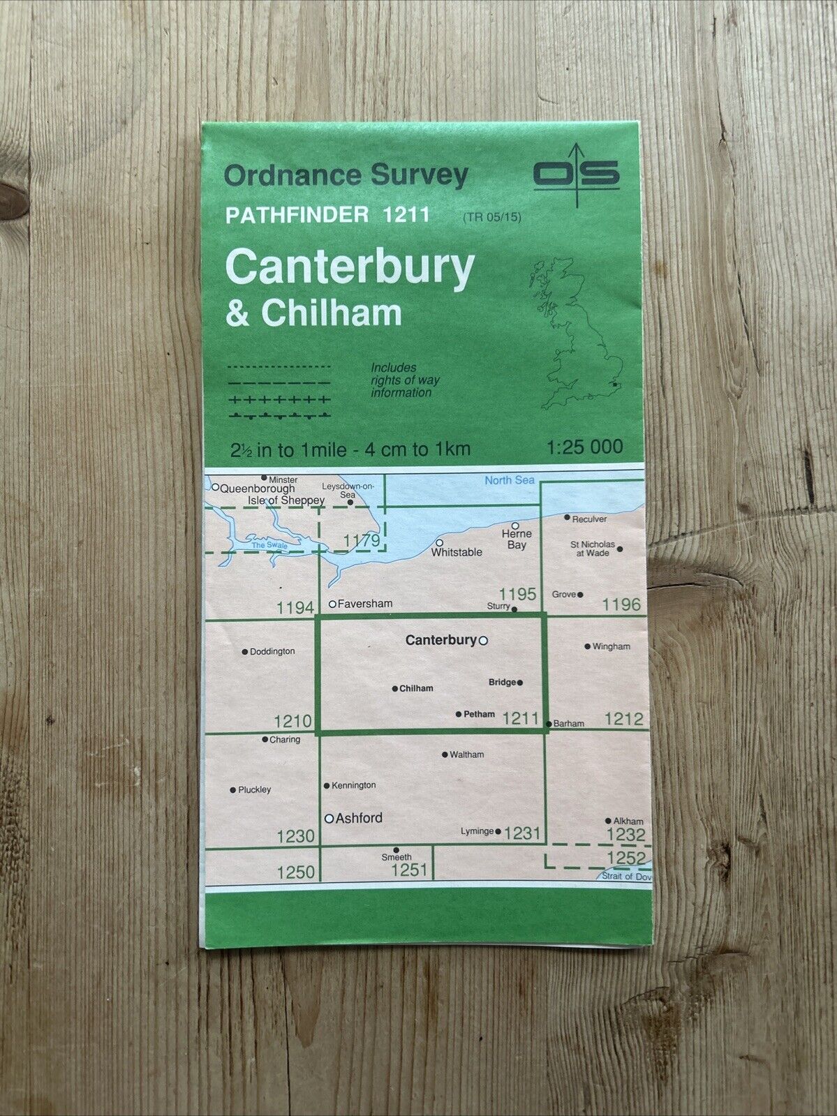 CANTERBURY & CHILHAM Pathfinder 1211 Ordnance Survey 1:25,000 1992 TR05/15