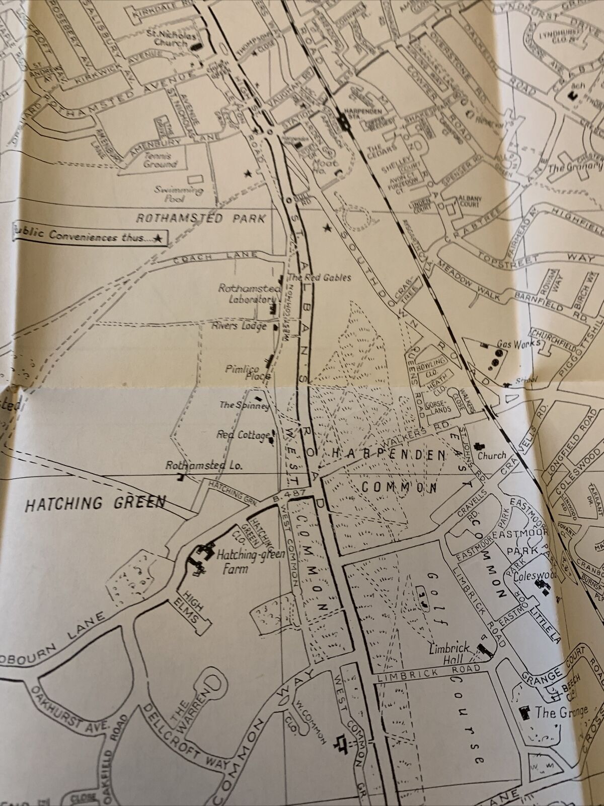 HARPENDEN Redbourne Hertfordshire - Barnett 1970s? Plan Map - Advertising