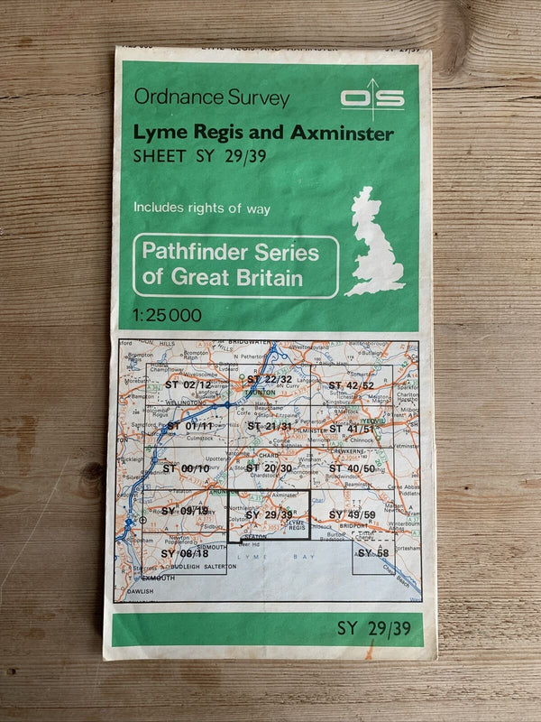 LYME REGIS & AXMINSTER Pathfinder Ordnance Survey Sheet 1:25000 1973 Beer