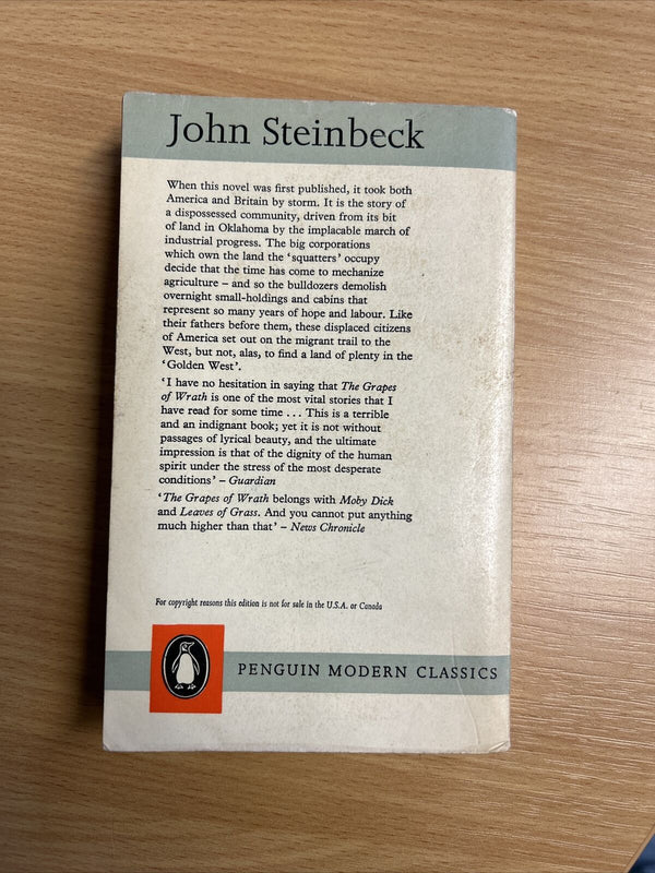 THE GRAPES OF WRATH John Steinbeck Penguin Modern Classics No 833 1963