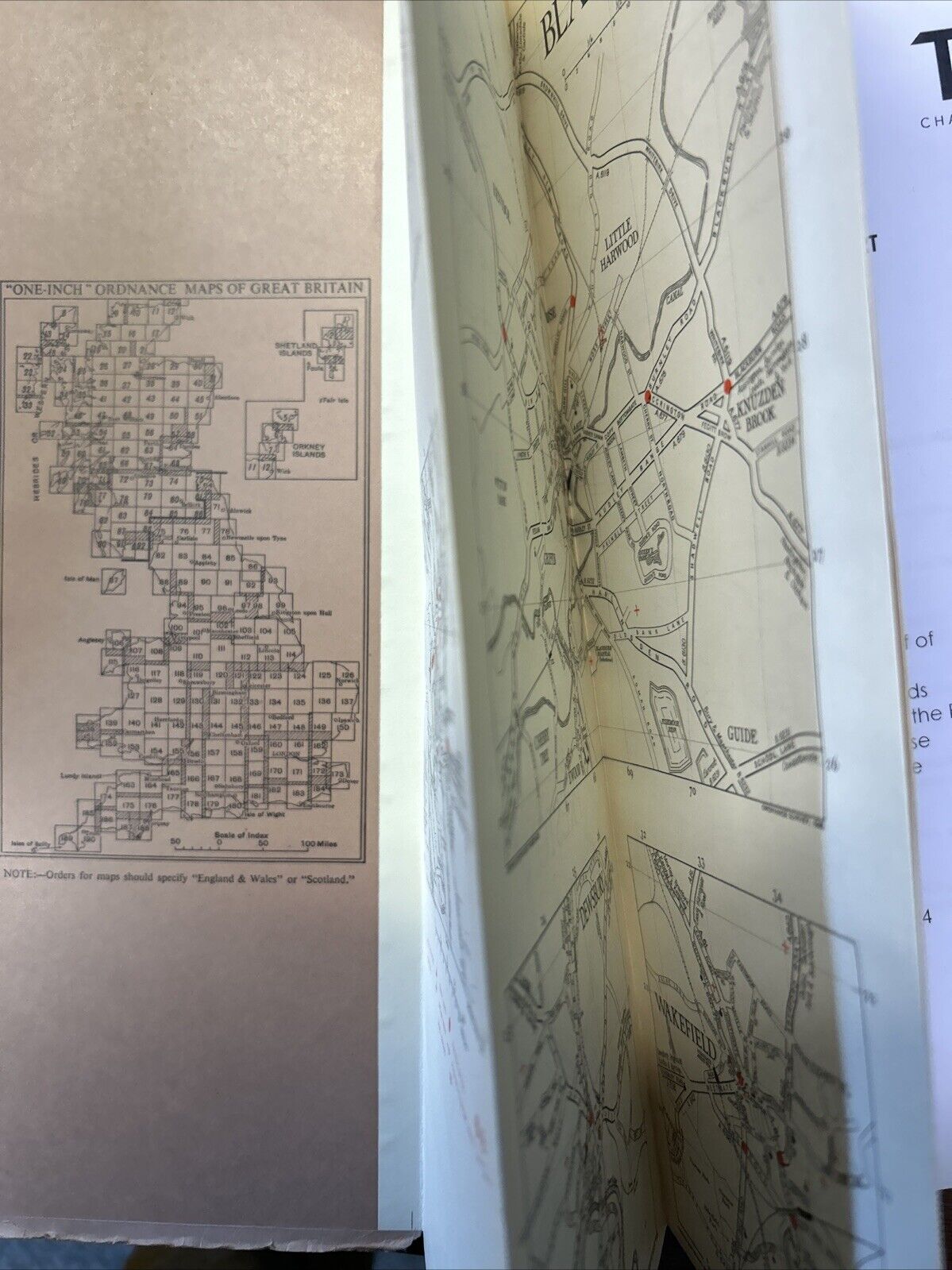 ENGLAND NORTH CENTRAL 1946 Ordnance Survey Paper Sheet 2 Quarter Inch Map Bury