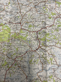 HASTINGS Ordnance Survey Cloth One Inch Map 1940 Sixth Edition Sheet 184 Rye