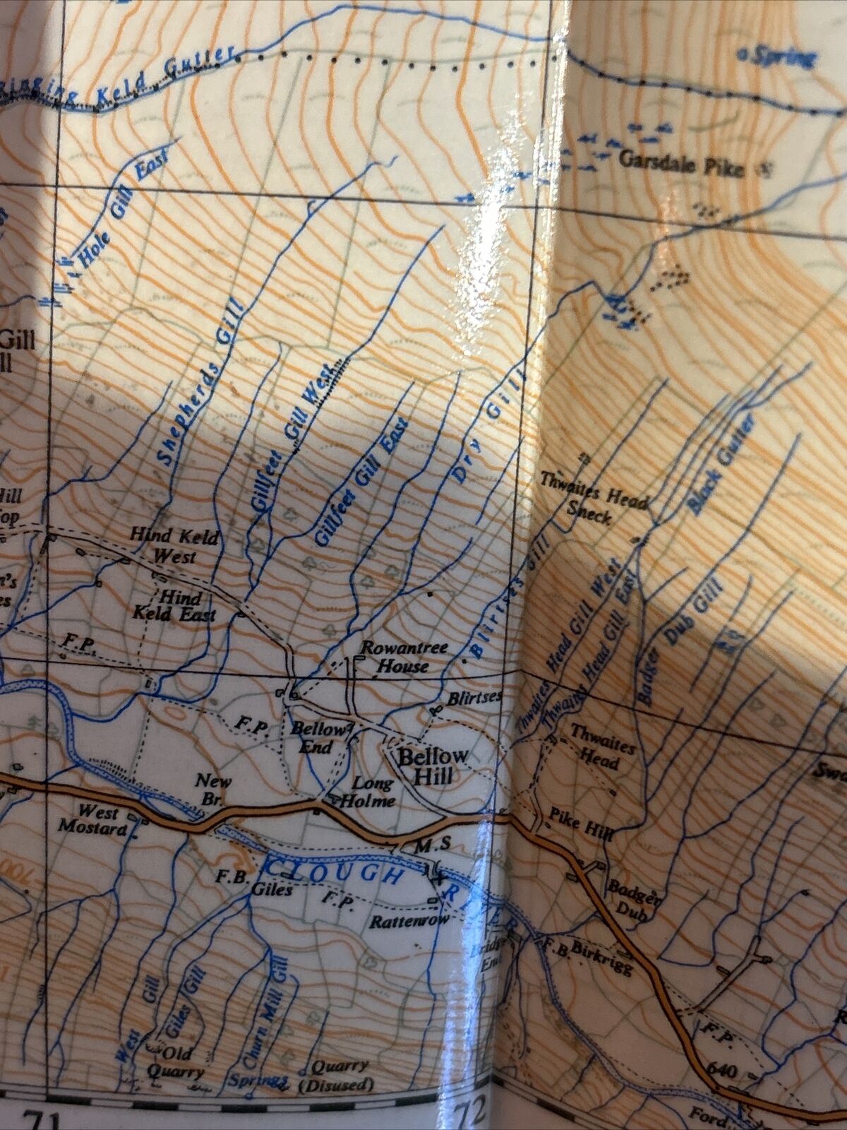 BAUGH FELL Ordnance Survey 1:25,000 First Series 1958 Sheet SD79 Plasticised