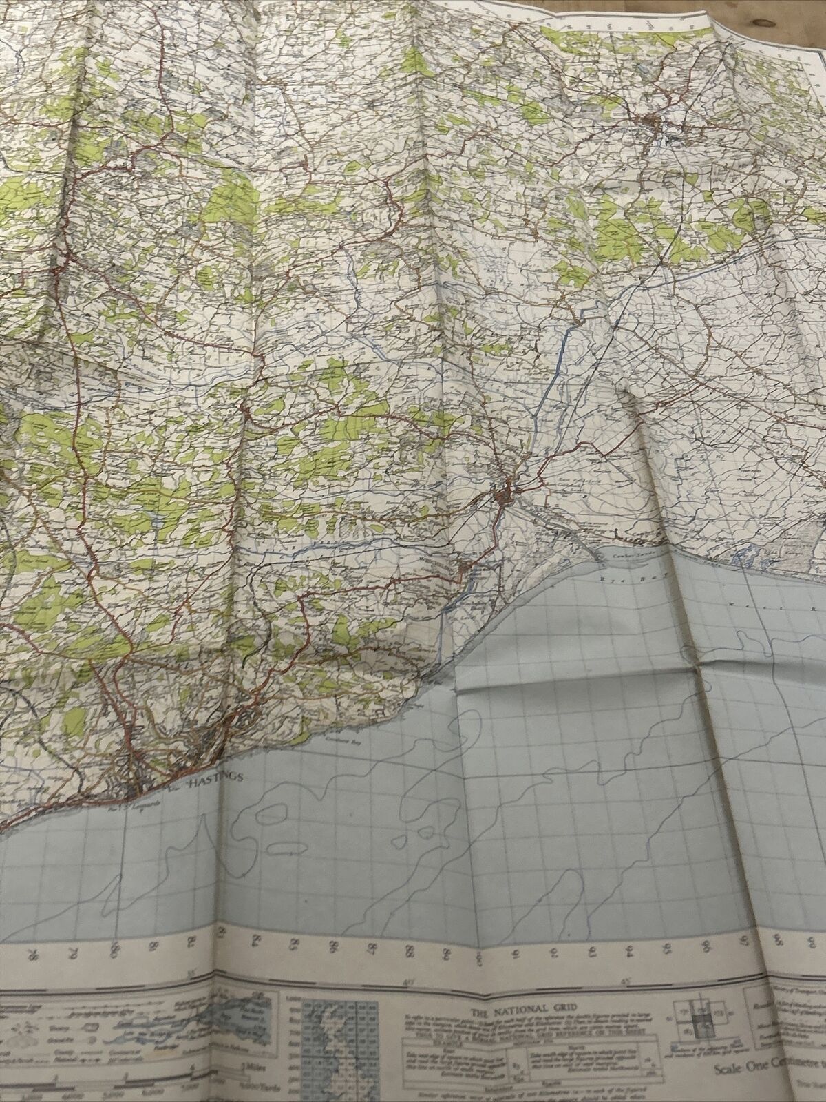 HASTINGS Ordnance Survey Paper Sixth Series 1940 Sheet 184 One Inch Rye Ashford