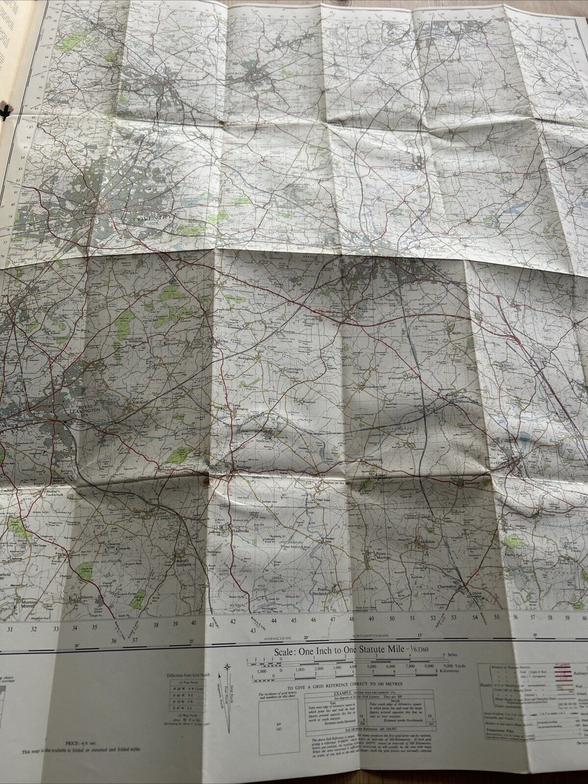 COVENTRY & RUGBY Ordnance Survey Seventh Series One inch 1961 Sheet 132 Hinckley