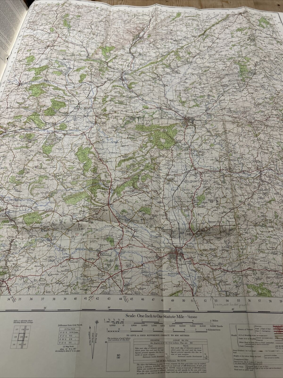 LUDLOW Ordnance Survey One Inch Sheet 129 1967 Ditton Priors Leominster