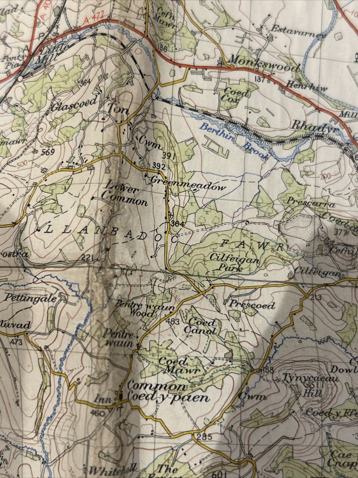 BRISTOL & NEWPORT Ordnance Survey Seventh Series CLOTH One inch 1949 Sheet 155