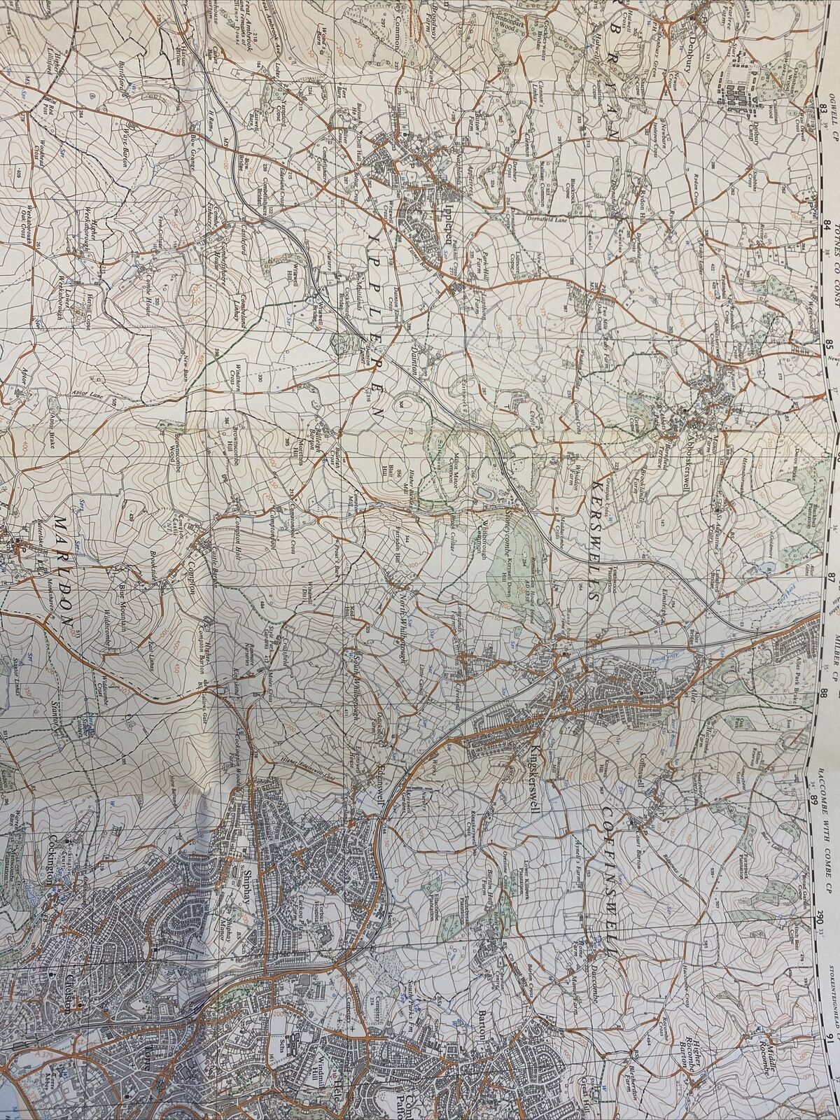 TORBAY Ordnance Survey Second Series Pathfinder Map SX 86/96 Torbryan Marldon