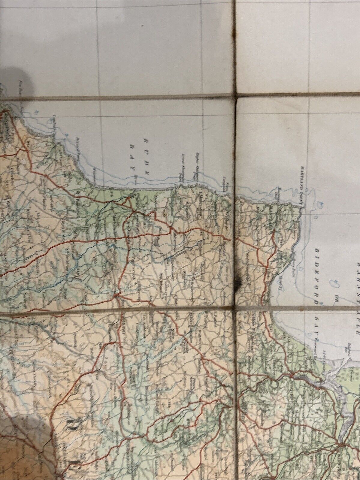 ENGLAND SOUTH WEST Ordnance Survey Cloth Quarter Inch Map 1920 Sheet 10 Sections