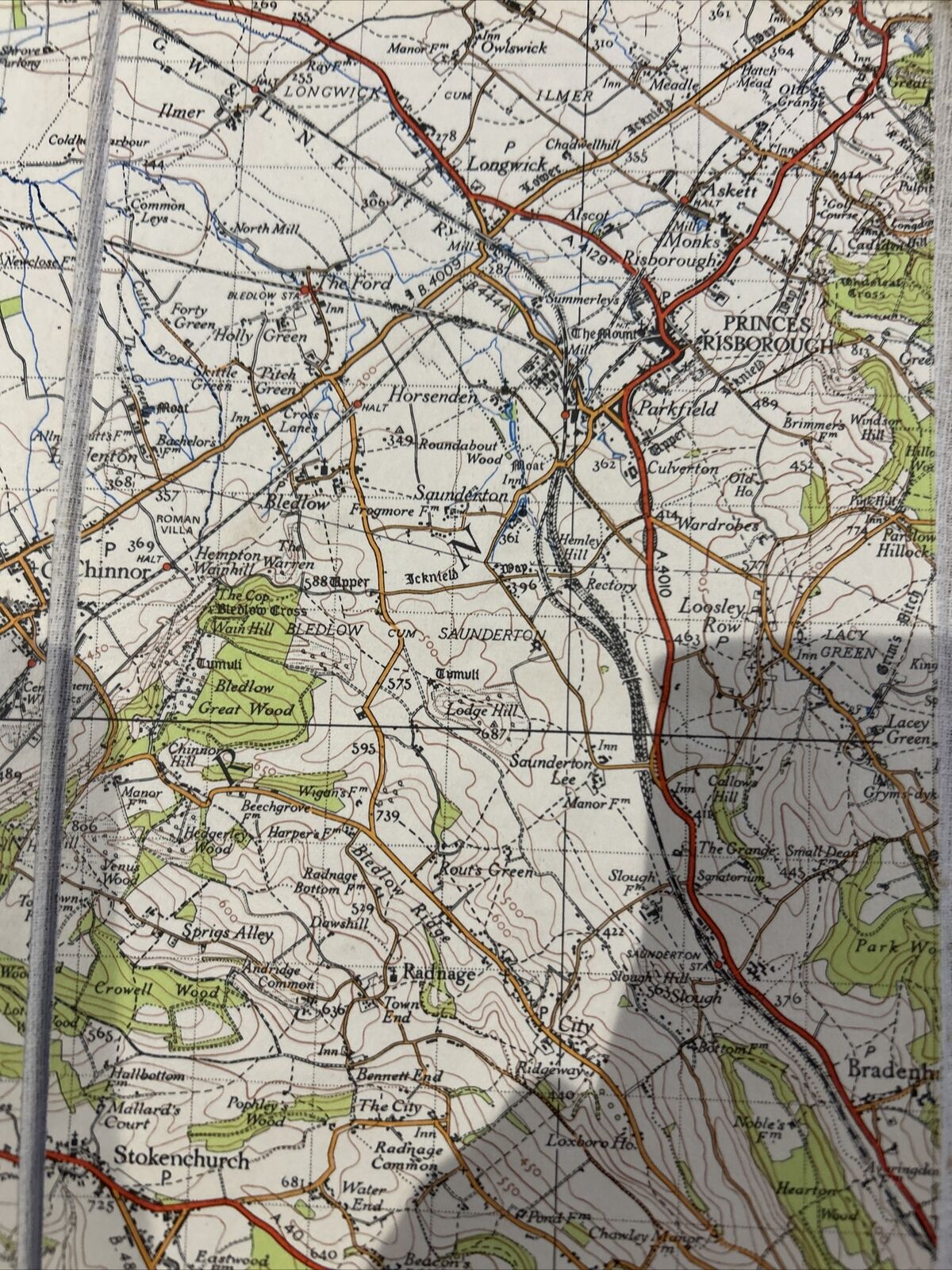 THE CHILTERNS Ordnance Survey Cloth 1 In Map 1945 Sixth Edition Sh 159 Dissected