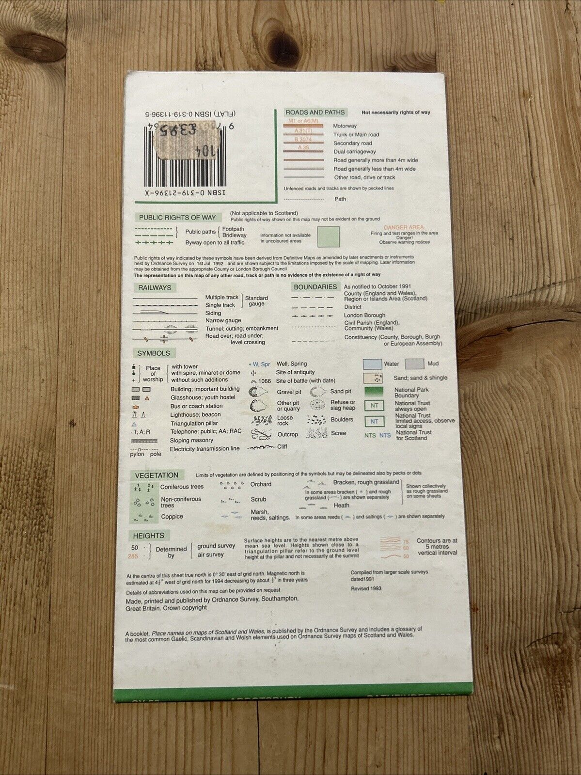 ABBOTSBURY Pathfinder 1331 Ordnance Survey Sheet 1:25000 1993 Littlebredy