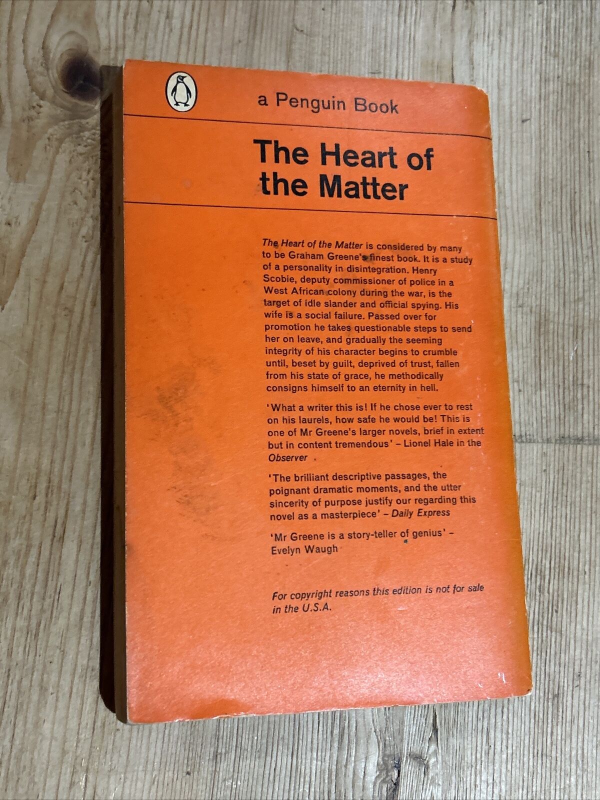 THE HEART OF THE MATTER by Graham Greene - Penguin Book 1962 No 1789