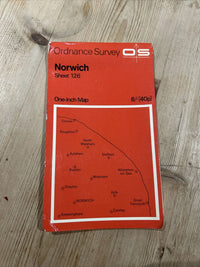 NORWICH Ordnance Survey Map One Inch 1969 Sheet 126 Cromer Aylsham Bacton