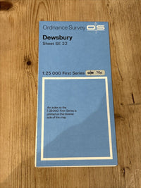 DEWSBURY Ordnance Survey First Series 1:25,000 Map SE22 1955 Rev 1974 Morley