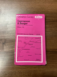 CAERNARFON & BANGOR Ordnance Survey Map 1974 Sheet 115 1:50,000 First Series