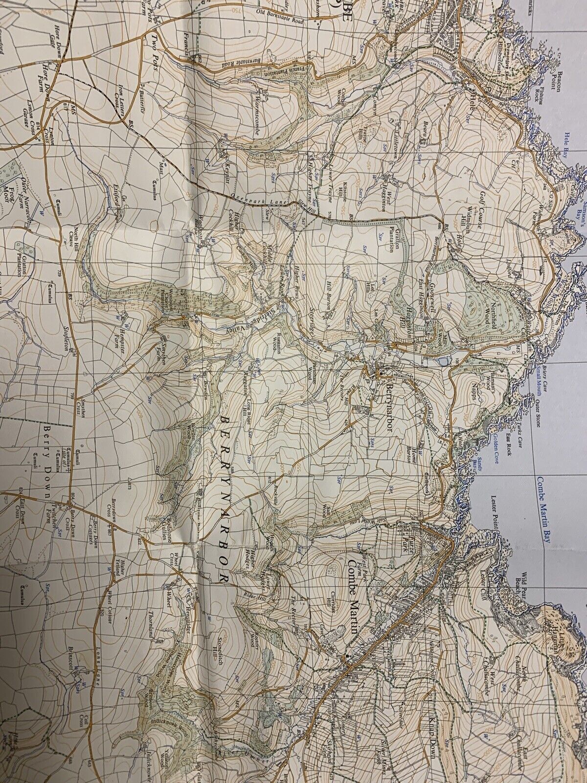 Ilfracombe Devon - Ordnance Survey 1:25,000 Second Series Map Green 1968 Lundy