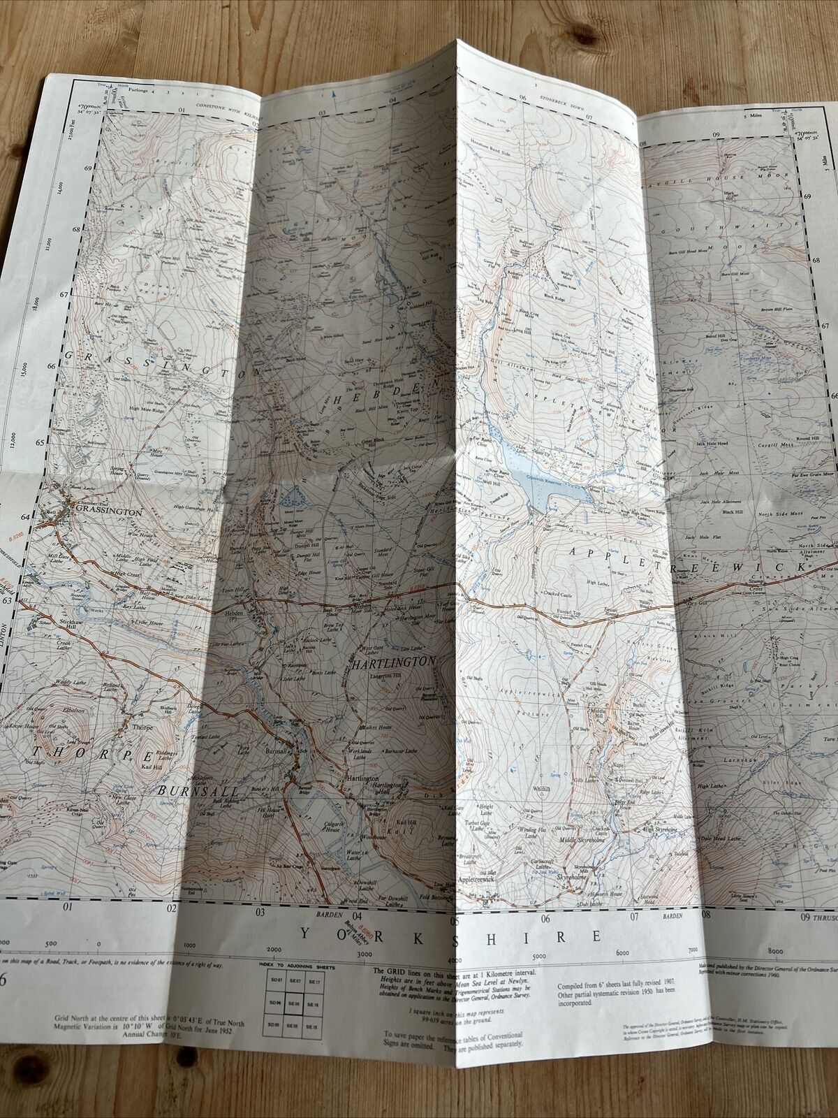 GRASSINGTON Burnsall Ordnance Survey 1:25000 First Series Map SE06 1952 Grimwith