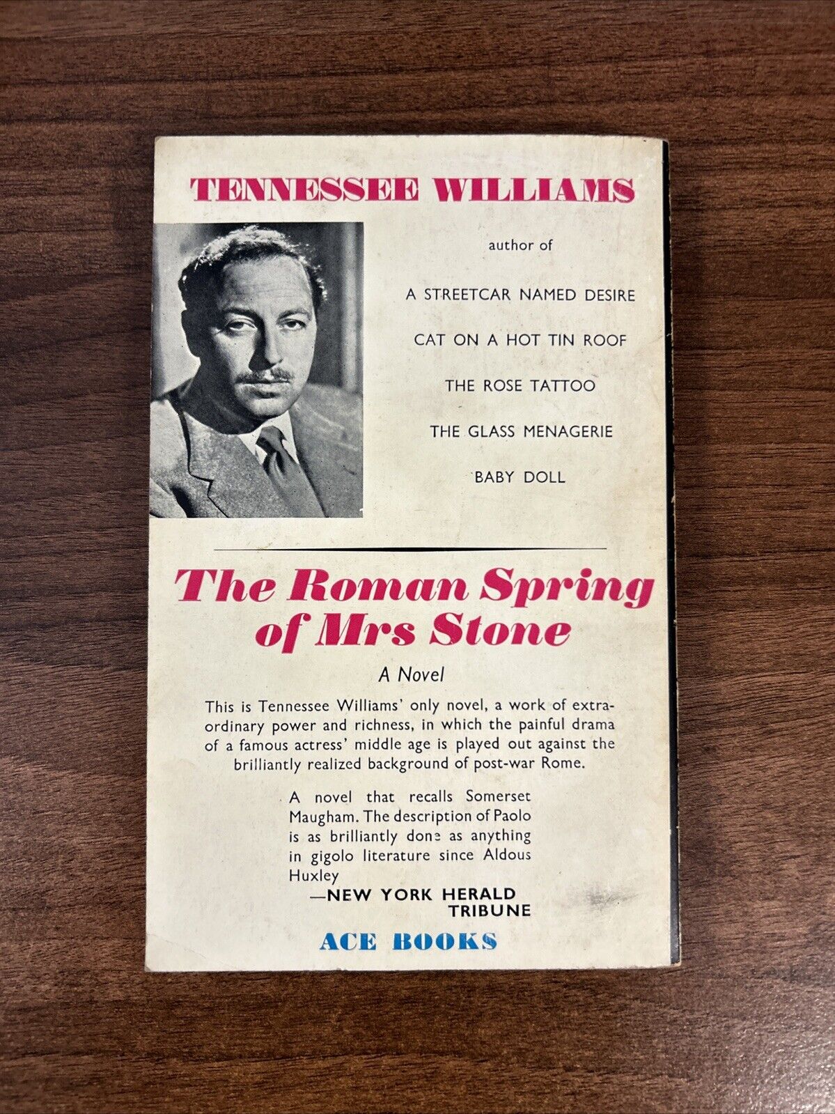 THE ROMAN SPRING OF MRS STONE Tennessee Williams Ace Books 1960