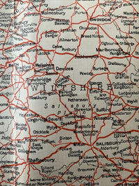 SOUTH WEST ENGLAND & SOUTH WALES Geographia No 2 Cloth Map 1930s?