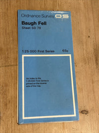 BAUGH FELL Ordnance Survey 1:25,000 First Series 1958 Sheet SD79 Plasticised