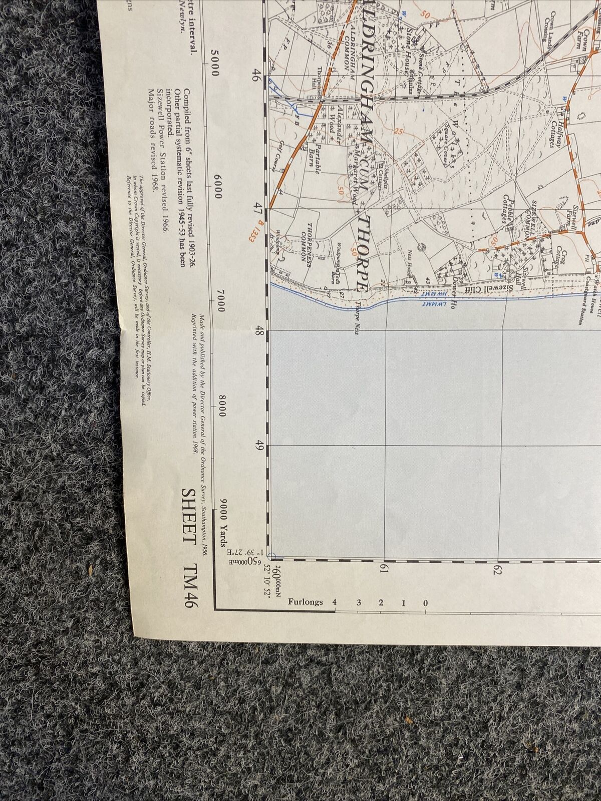 LEISTON Ordnance Survey 1:25000 First Series Map TM46