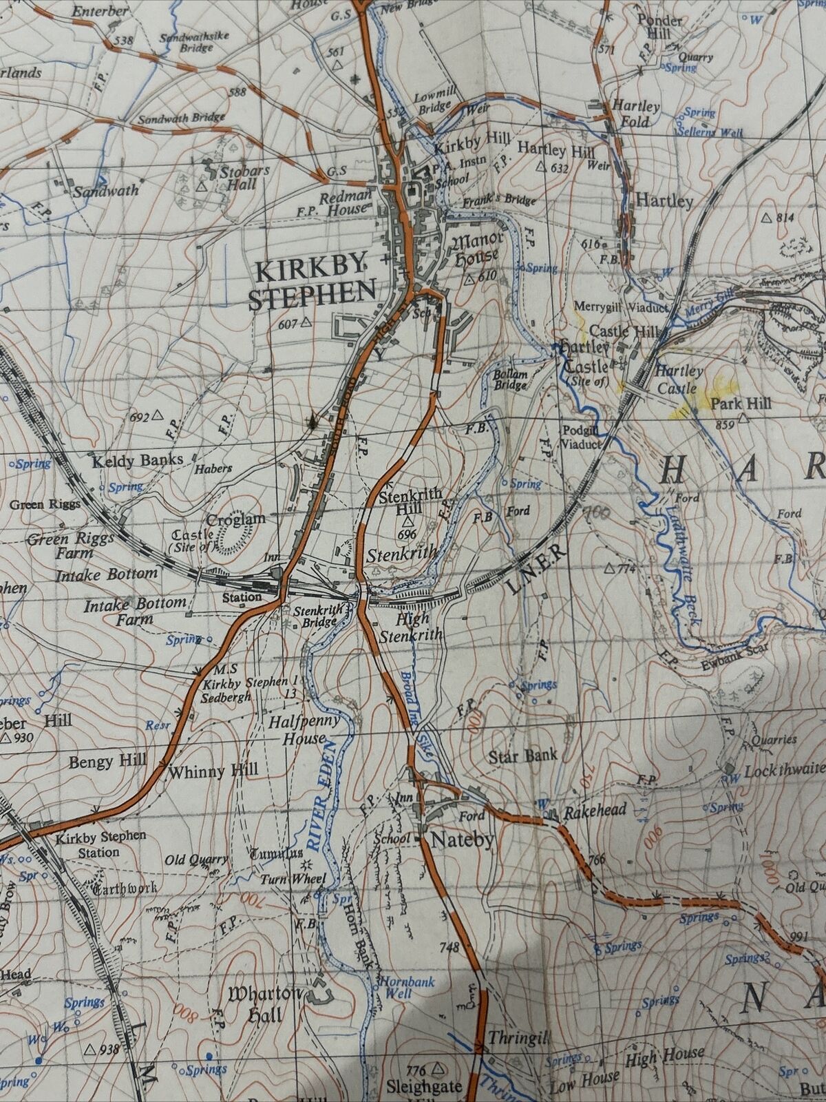 KIRKBY STEPHEN Wharton Fell Ordnance Survey Sheet NY70 1:25000 1952