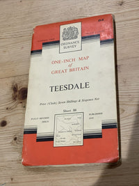 TEESDALE Ordnance Survey CLOTH Map 1955 Seventh Series Sheet 84 Barnard Castle