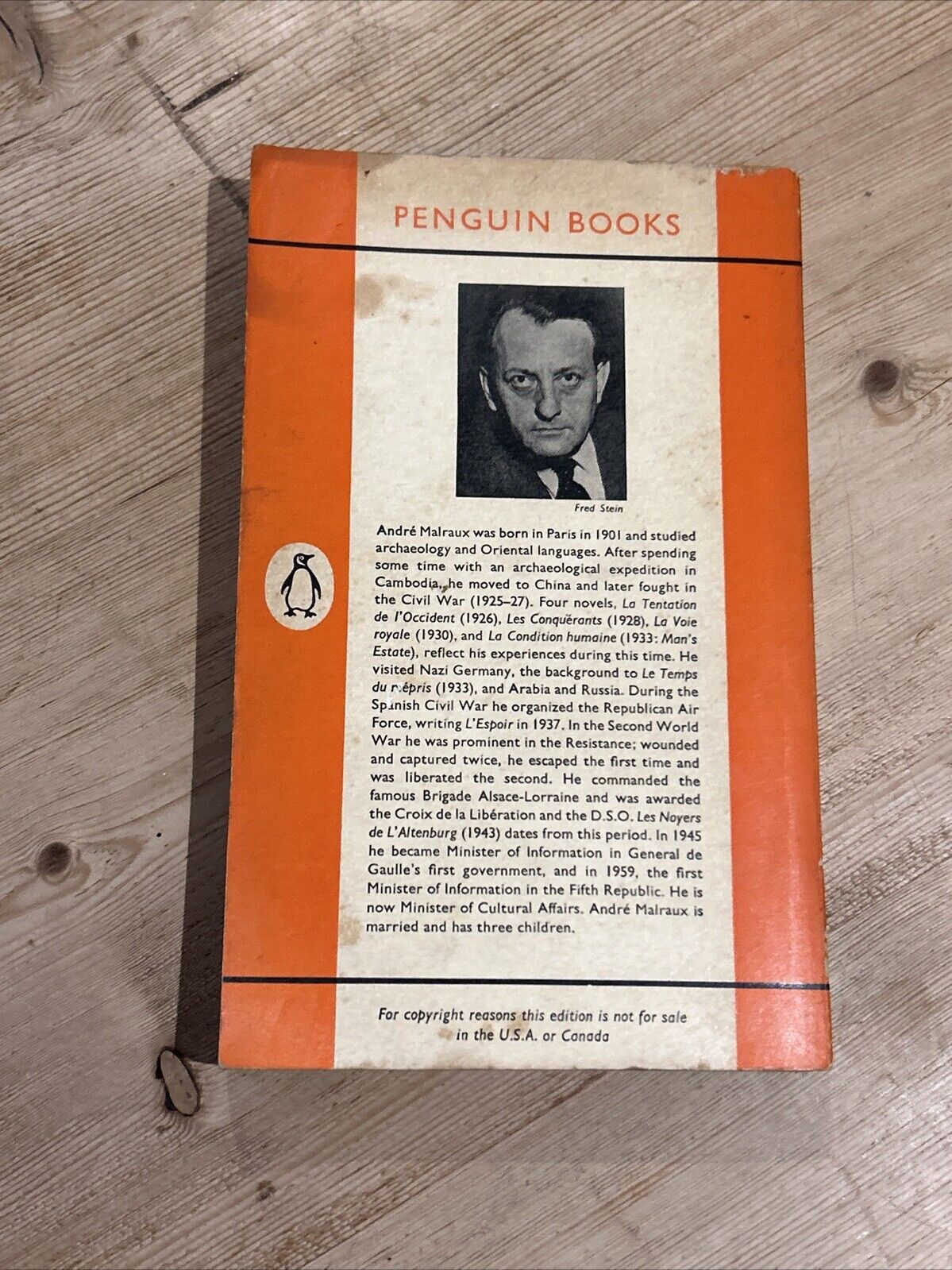 MANS ESTATE Andre Malraux Penguin Books No 1523 1961 First Edition Shanghai