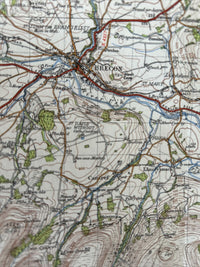 BRECON Ordnance Survey Cloth One Inch Map 1947 Sixth Edition Sheet 141 Talgarth