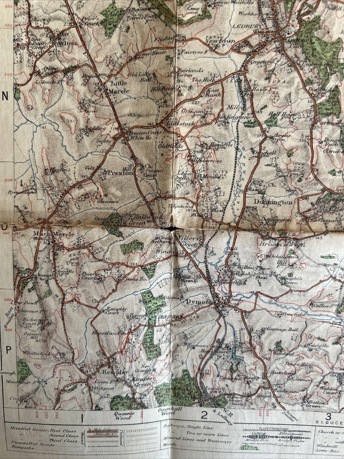 WORCESTER MALVERN District Ordnance Survey Third Edition Cloth 1 Inch Map 1912