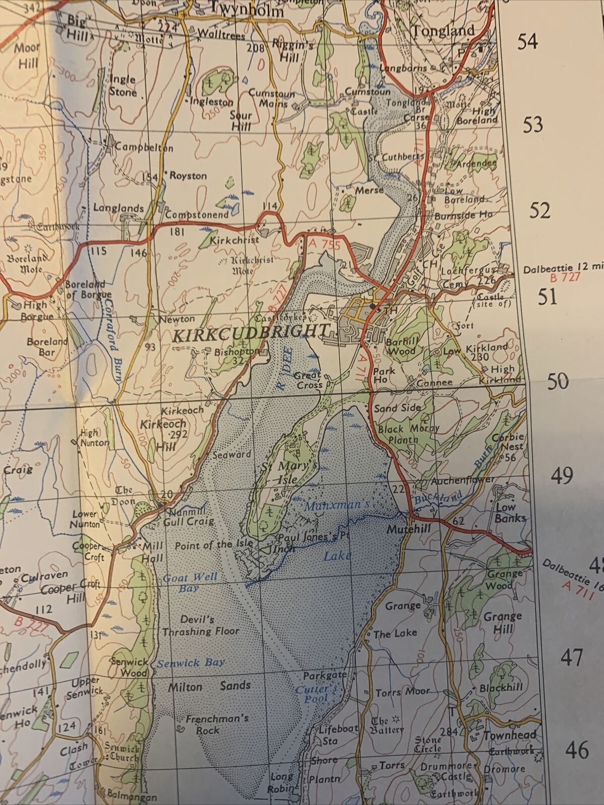 Kirkcudbright Ordnance Survey One Inch Map Sheet 80 1963 Wigtown Newton Stewart