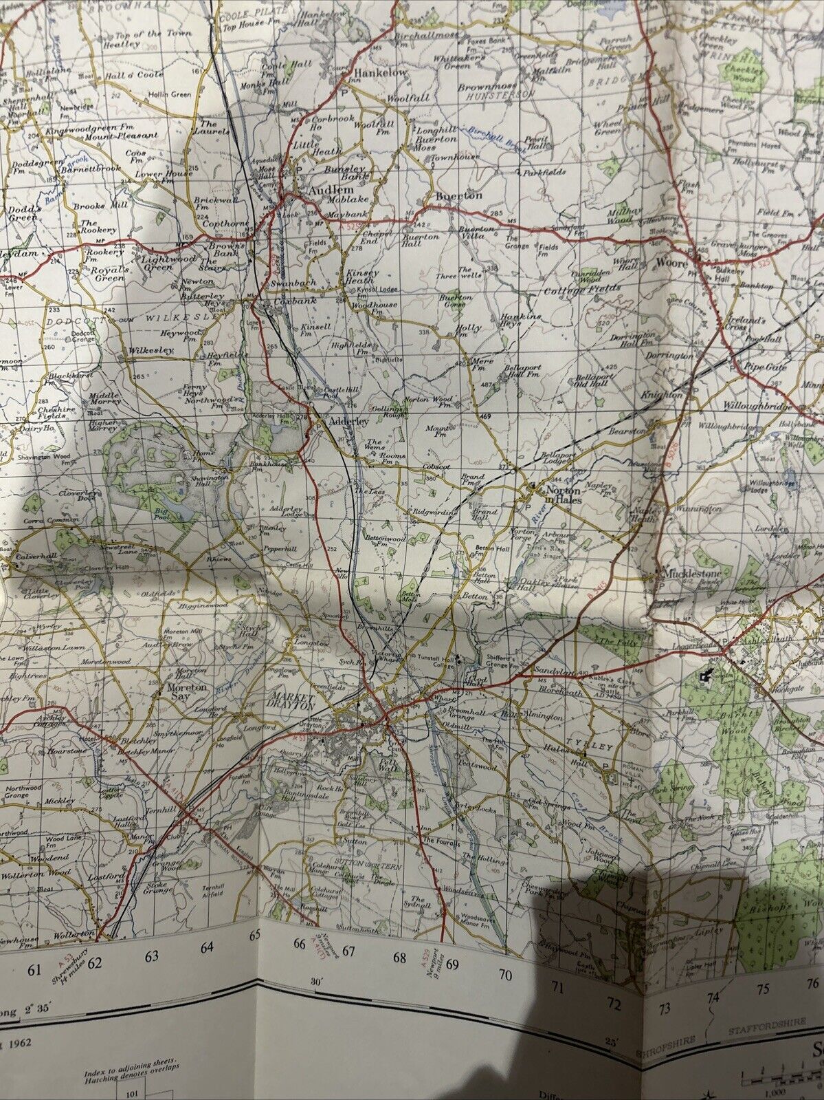 STOKE ON TRENT Ordnance Survey Seventh Series Paper One inch 1962 Sheet 110