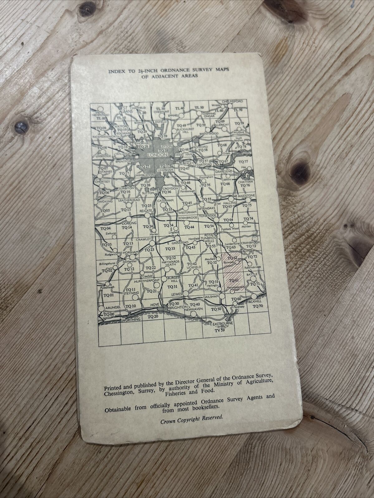 BURWASH STONEGATE Ordnance Survey Sheet TQ62 1:25000 1959 Brightling