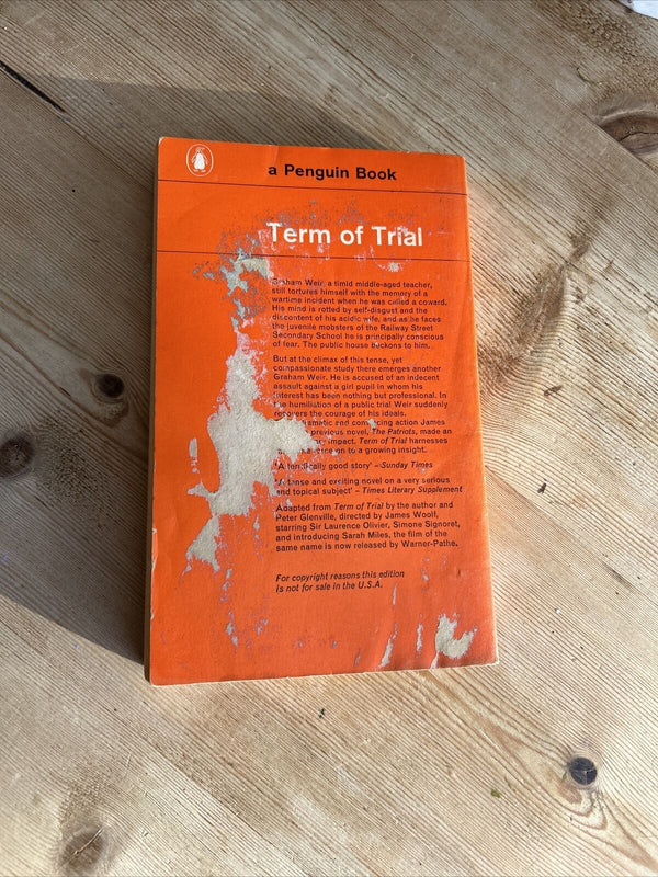 TERM OF TRIAL - James Barlow - Penguin Paperback 1962 No 1866 School