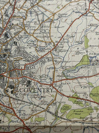 COVENTRY & RUGBY Ordnance Survey CLOTH Sixth Series 1 inch 1946 Sheet 132